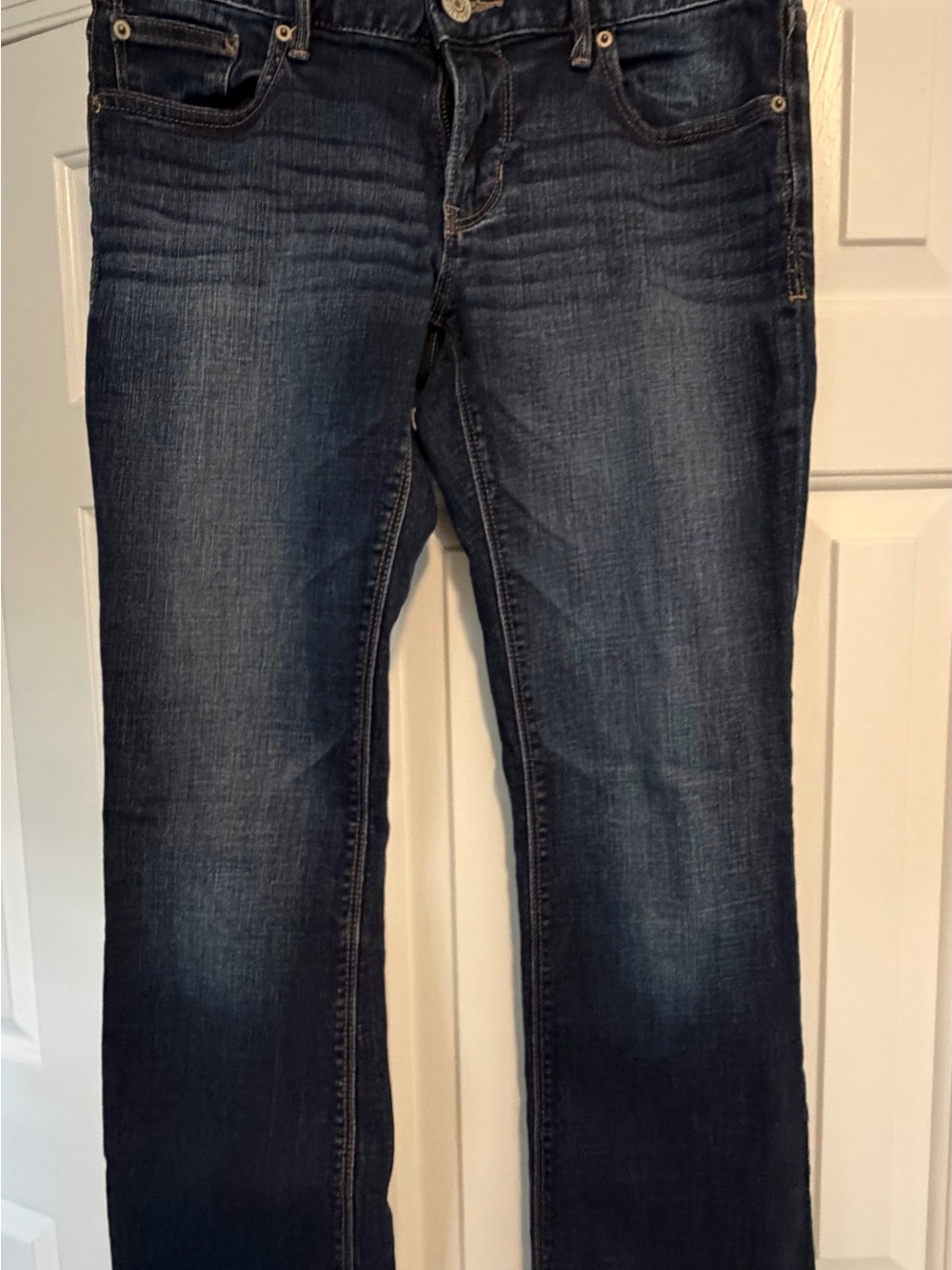 Express Dark Wash Women's Jeans - Barely Boot Low Rise.